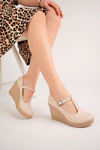 İrem Ayakkabı Model Wedge Heeled Shoes with Stakes