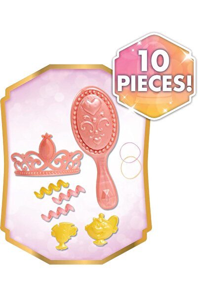 Disney Princess Belle Styling Head, Brown Hair, 10-Piece Pretend Play Set