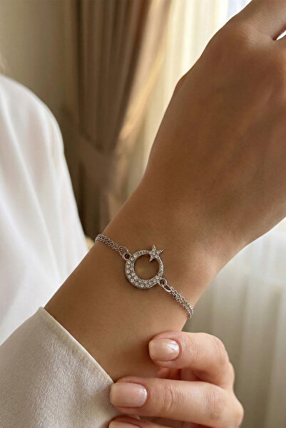 Modex Crystal Stone Embroidered Moon Star Bracelet (17+5cm)