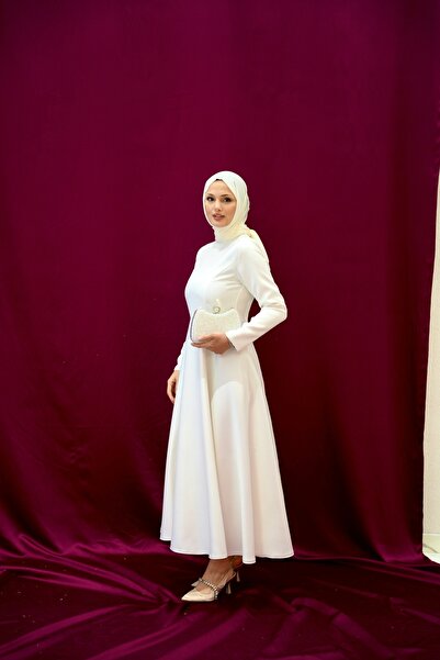 MOOLİSA Βραδινό φόρεμα Esil White Hijab