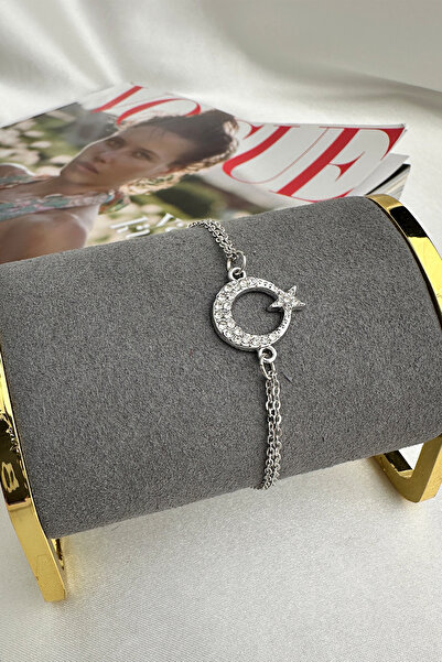 Modex Crystal Stone Embroidered Moon Star Bracelet (17+5cm)