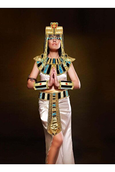 Generic 5-Piece Egyptian Queen Costume Set - Snake Headpiece, Belt, Collar & Wristbands (One Size)
