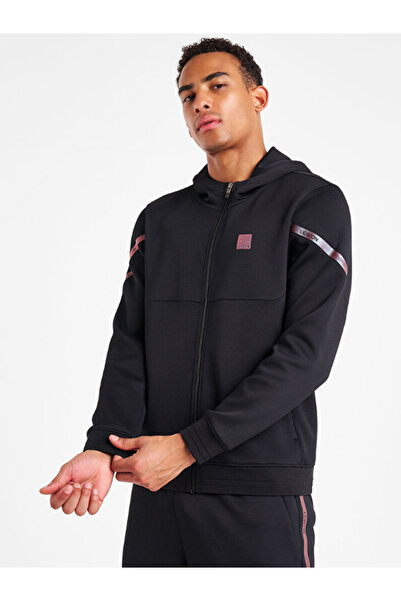 Lescon Men's Hooded Zippered Black Tracksuit Set 25N-1128/1129