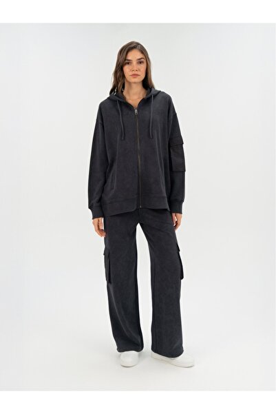 EVERLAST Cool Relax Wmn Anthracite Women's Full Zip Hooded Sweatshirt