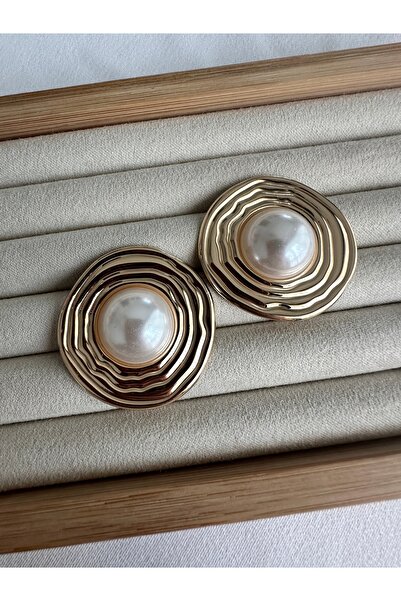 ringbox Round Hareli Gold Earrings