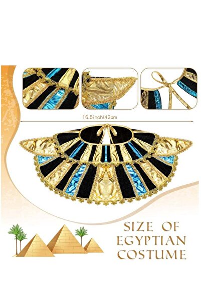 Generic 5-Piece Egyptian Queen Costume Set - Snake Headpiece, Belt, Collar & Wristbands (One Size)