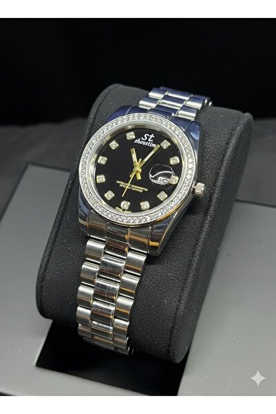 Feronnucci ساعة يد نسائية فولاذية موديل زركون فضي اللون + هدية سوار