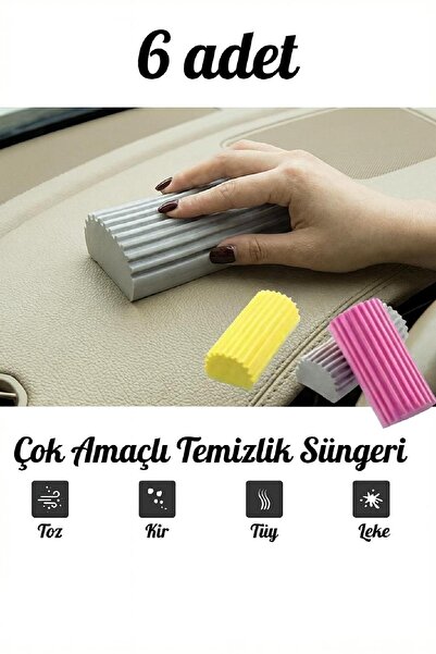 Lilya Home 6 Adet Nemli Silgi Sünger - Çok Amaçlı Temizlik Toz Süngeri