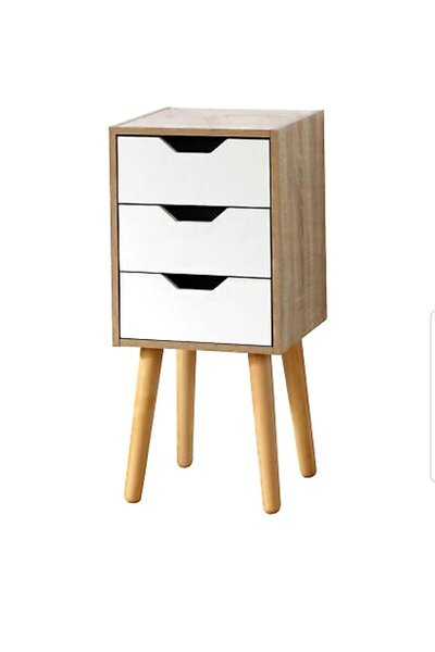 Bamena Wood Riddle Ahşap Komidin 3 çekmeceli