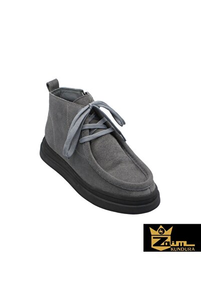 Zaim Kundura Women's Gray Genuine Suede Boots 505320061-1