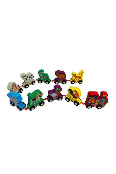 OEM Magnetic wooden train with animals and numbers
