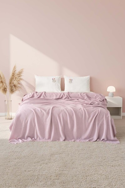 Rivaİstanbul Missera Rose Embroidered Double Pique Set - 4 Piece Dowry Set