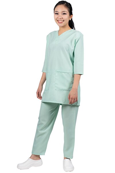 ABSHIR طقم زي خادمة/خادمة/مربية أطفال، سترة بياقة على شكل حرف V وأكمام ثلاثة ...