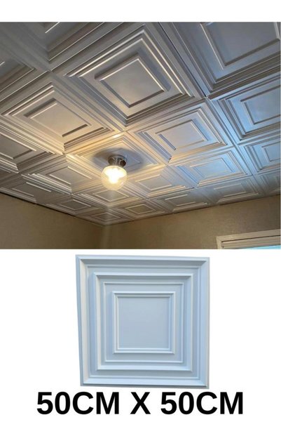 Renkli Duvarlar 50cm x 50cm 1 Piece 3D ABS Material PVC Durable Wall Ceiling Panel Wipeable Slat Model Panel