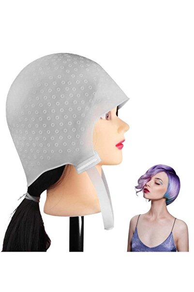 Generic Silicone Reusable Hair Coloring Cap with Poked Holes - Professional Highlighting Cap