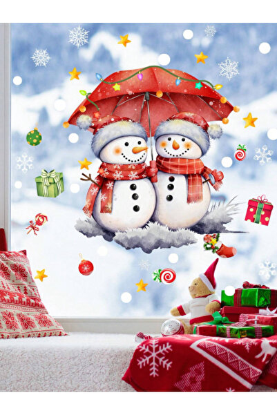 Inovius Sticker Perete Autocolant Om de Zapada, Cadouri si Fulgi 30x30cm, mod...