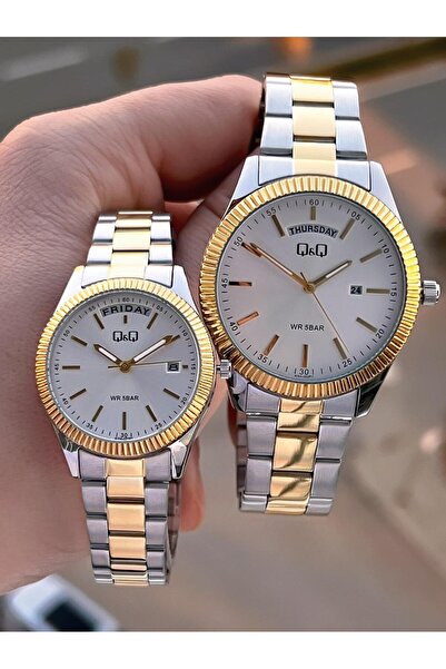 Q&Q Steel Cord 2 Years Warranty 3 Atm Water Resistant Wristwatch Special for Lovers and Couples Qq.Cf001.3