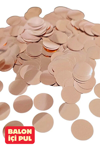 Baloncu Dede Rose Gold Yuvarlak Desenli Balon İçi Konfeti Pul Parçaları Balon...