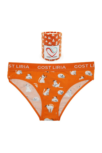 GOST LİRİA - Silver Cat Desenli Kadın Slip Külot