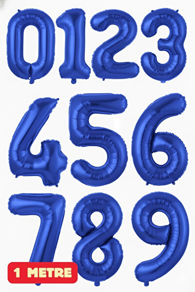 Baloncu Dede Dark Blue 1 Meter Birthday Age Birthday Number Birthday Digit Helium Compatible Foil Balloon Large Size