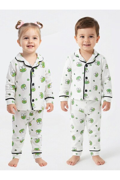 ZEYD ÇOCUK GİYİM Frog Printed Baby Unisex Pajama Set