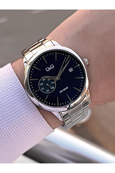 Q&Q Day Function Dial Steel Band 2 Years Warranty 3 Atm Water Resistant Men's Wristwatch Q003.A1