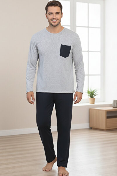 ELİTOL Σετ ανδρικής πιτζάμα από βαμβακερό Soft Touch