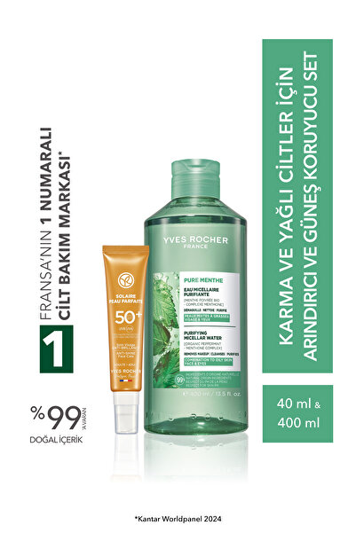 Yves Rocher Karma ve Yağlı Ciltler İçin Arındırıcı ve Güneş Koruyucu Set