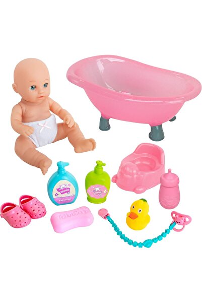 AMOURA دمية استحمام هاياتي بيبي مقاس 14 بوصة