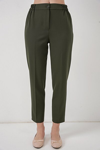 Hiccup Bdart Buttoned High Waist Fabric Pants