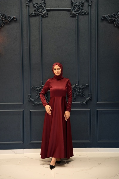 MOOLİSA Βραδινό φόρεμα Esil Bordo Tesettür