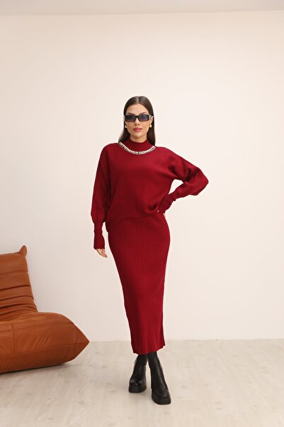 İKLİM LİFE Комплект рокля с камъни и блуза