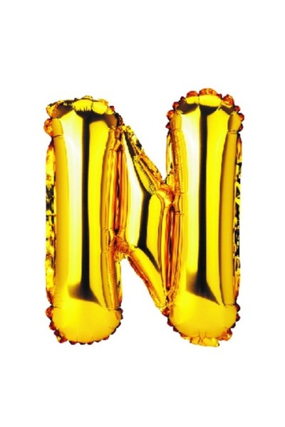 OEM Balon Litera N, Auriu, 40 cm