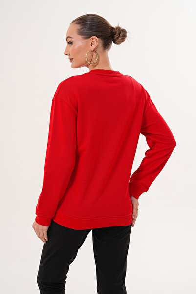 Miss Dünya Lissa Crew Neck 100% Cotton Maternity and Postpartum Basic Sweatshirt