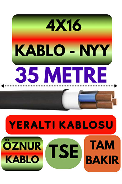 Avarson Öznur 4X16 NYY (Yeraltı Kablosu) Metre Seçenekli 35 METRE