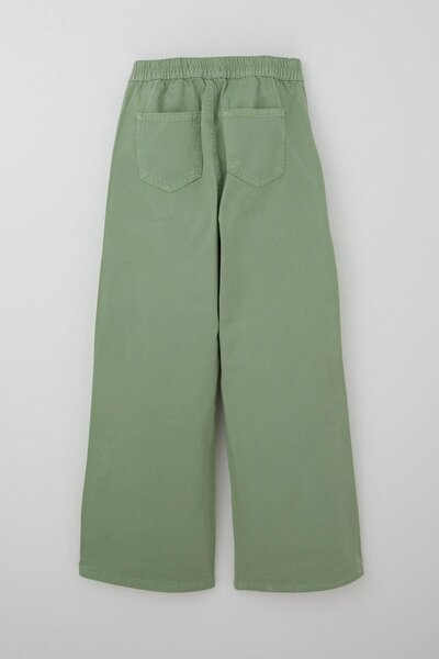 Breeze Παντελόνι Gabardine για κορίτσια με φαρδύ πόδι και ελαστική μέση, ηλικίας 10-14 ετών, πράσινο μέντα