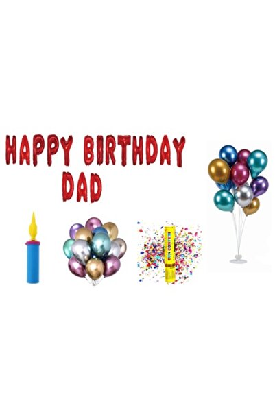 OEM Set baloane „La mulți ani, tată”, decor tort, 77 buc, roșu