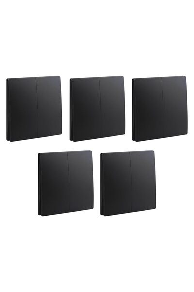 Legrand RACO Mallia Senses Switch Matt Black Screw Type Terminals 16A 250V Pack of 5 (2 Gang 2 Way)