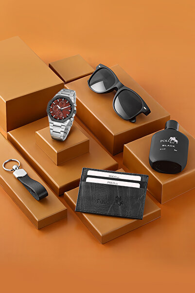 Polo Air Erkek Kol Saati Parfüm Gözlük Kartlık Anahtarlık Hediyelik Kutusunda...