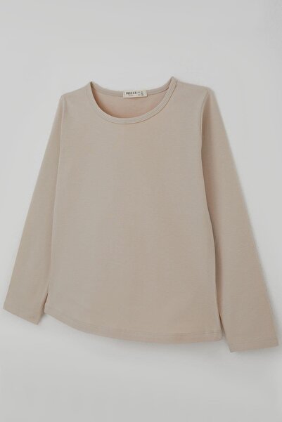 Breeze Μακρυμάνικο μπλουζάκι για κορίτσια Basic 8-12 ετών, μπεζ