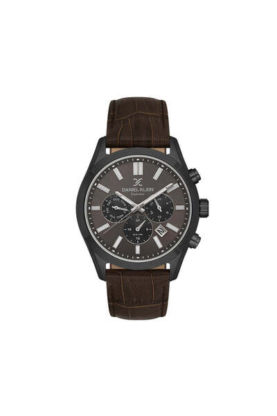 Daniel Klein Exclusive Dark Brown Leather Watch for Men DK.1.14212-5