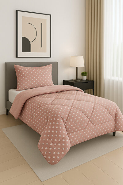 sternen glanz New Veloria Cotton Patterned Double-Sided Wellsoft Single Quilt - Pillowcase Set