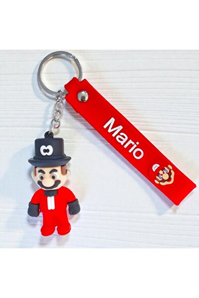 İSTANBULTOPTAN سلسلة مفاتيح على شكل نموذج ثلاثي الأبعاد لشخصية سوبر ماريو - لون أحمر، إكسسوار ممتع وملون