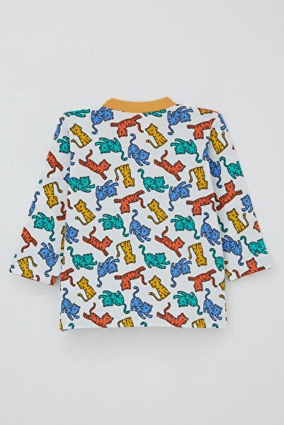 Breeze Baby Boy Pajama Set Colorful Kitten Patterned 4 Months-1 Year Old, White