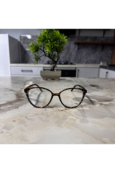 EMC Aksesuar Trend Gözlük Leopar Şeffaf Anti Blue Lighting