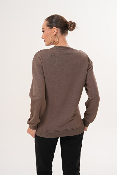 Miss Dünya Lissa Crew Neck 100% Cotton Maternity and Postpartum Basic Sweatshirt