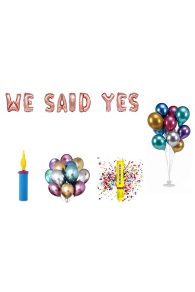 OEM Set baloane „Am spus da”, decor tort cadou, 69 buc, auriu roz