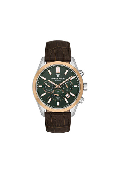 Daniel Klein Exclusive Dark Brown Leather Watch for Men DK.1.14212-4