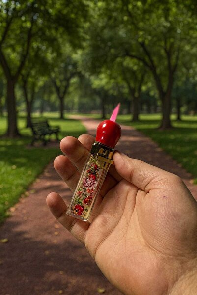 melmus “Pürmüz Alevli Döner Başlıklı Çiçek Desenli Gazlı Lüks Çakmak”