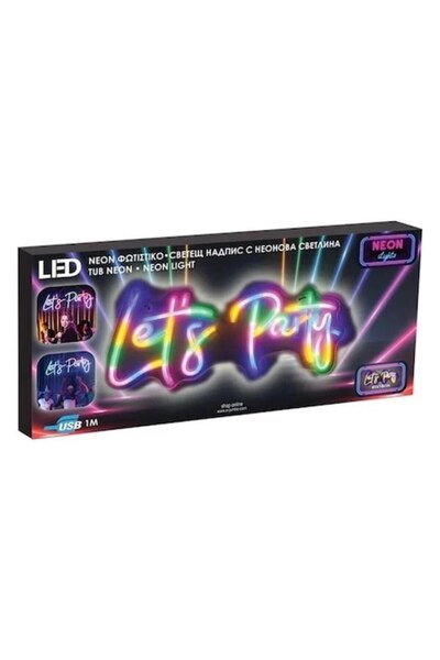 Welora LED Neon Lamp, Model 'Let's Party'